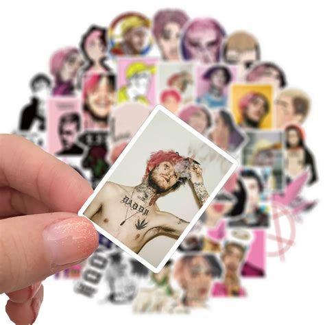 10 50pcs Hot Rapper Singer Lil Peep Sticker For Diy Suitcase Laptop