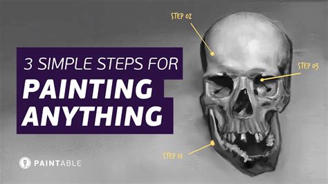 How To Paint A Skull In 3 Steps Digital Painting Photo Study Youtube