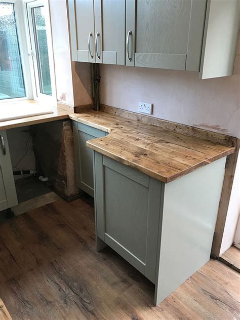 Reclaimed Scaffold Worktops Dove Furniture Kitchens York