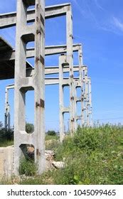 Naked Pillars Abandoned Factory Concrete Structures Stock Photo Edit