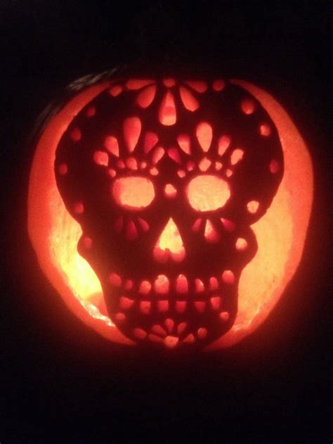 Sugar Skull carved pumpkin by Katelyn Wilson | Pumpkin carving ...