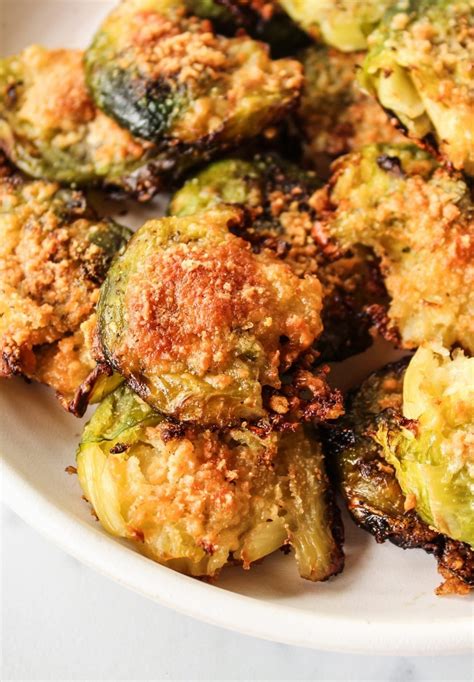 Smashed Parmesan Brussels Sprouts The Whole Cook