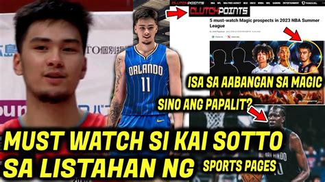 Must Watch Si KAI SOTTO Sa Listahan Ng Isang Sports Page Sino Ang