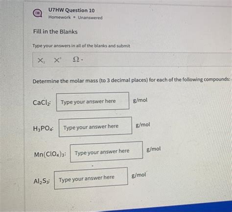 Solved U7HW Question 3 Homework Unanswered Fill In The Chegg