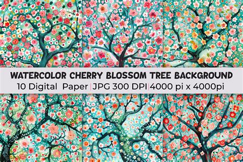 Cherry Blossom Tree Background Graphic by mirazooze · Creative Fabrica