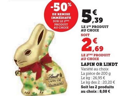 Promo Lapin Or Lindt Chez U Express