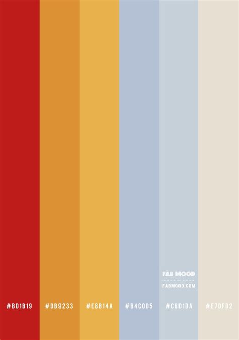 Blue grey, Mustard and Red Color Combo – Colour Palette 139 | Color ...