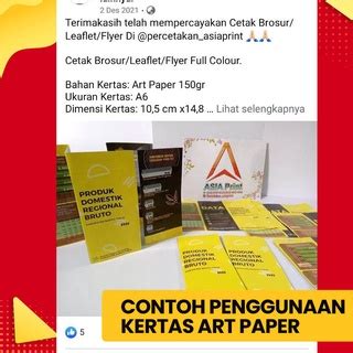 Jual 100 Lembar Kertas Art Paper Gramasi 100 Gsm F4 A4 Artpaper