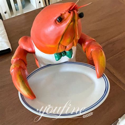 Fiberglass Lobster Butler Statue With Tray Youfine