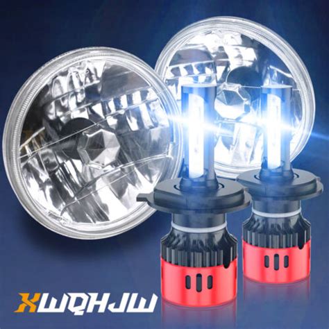 For Hummer H Pair Dot Inch Round Led Headlights Drl High