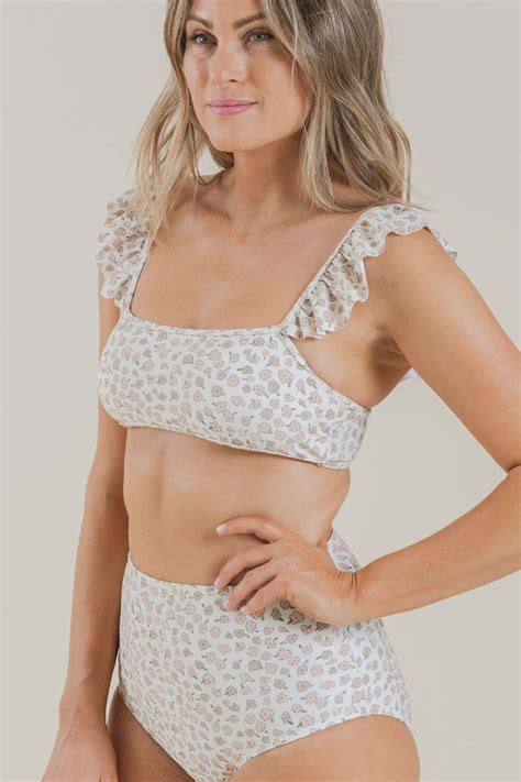 Ruffle Sleeve Bikini Top Superbloom Shopperboard