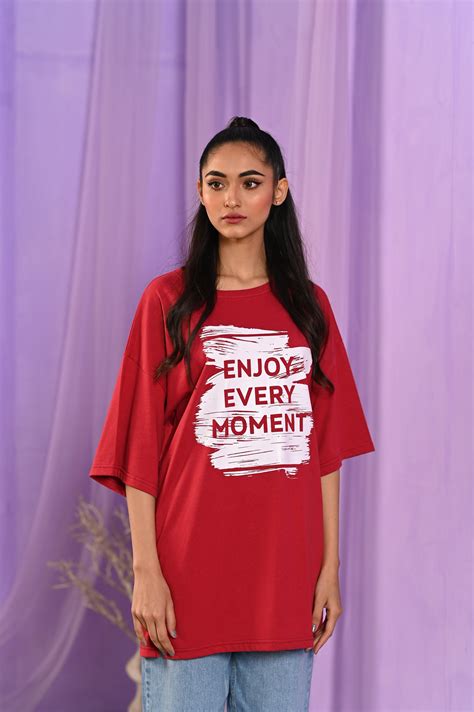 Women Oversized T-Shirt - Enjoy Every Moment – hangout