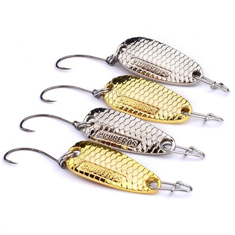 Hennoy Metal Spoon Lure Set 4 Pieces Lot 2 5g 3 5g Silver Golden