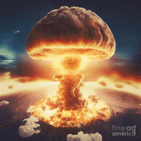 Nuclear explosion by drone view Digital Art by Benny Marty - Pixels