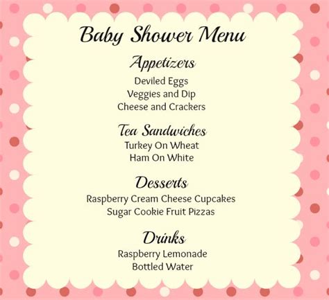 Baby Shower Brunch Food List