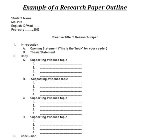 Tips for Writing a Research Paper Outline + FREE Examples – Templates Show