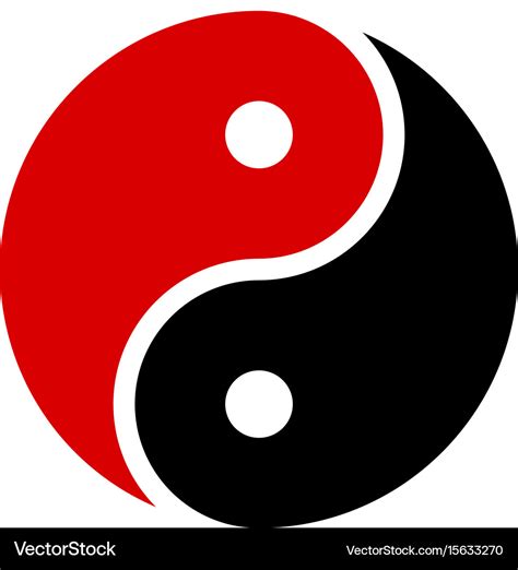 Yin Yang Icon Harmony Symbol Red And Black Vector Image