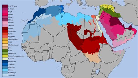 Map of different Arabic dialects in the Middle East [1024x579] : MapPorn