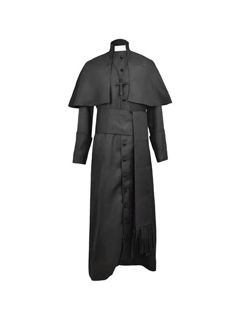 Votuleazi Men's Medieval Clergy Robe Costume Set with Halloween Priest ...