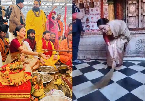 Ayodhya Ram Mandir Consecration Kangana Ranaut Sweeps Premises Of The Hanuman Garhi Temple