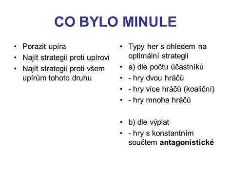 TEORIE HER III Hry a jejich bohové CO BYLO MINULE ppt stáhnout