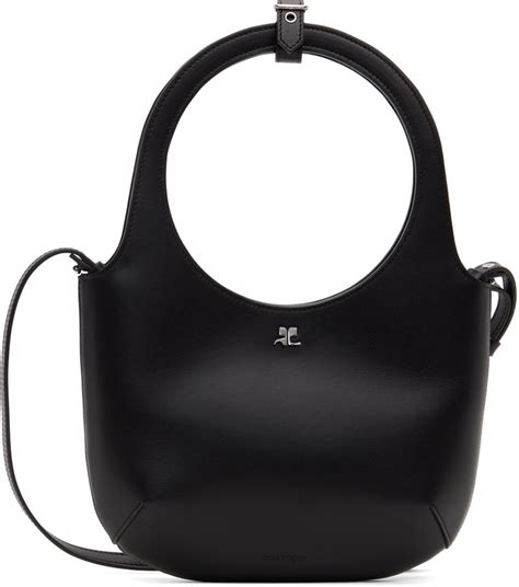 Courrèges Sac Holy noir en cuir SSENSE France