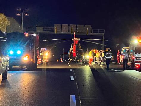 Fotos T Dlicher Unfall Auf A In Unterfranken Hubschrauber Von