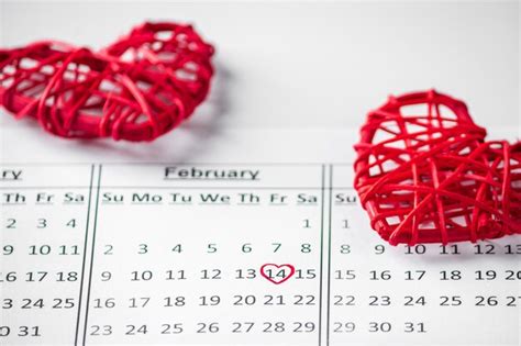 Premium Photo Calendar Reminder Valentines Day February 14th