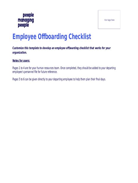 Offboarding Checklist Essential Steps Free Template Doc Template