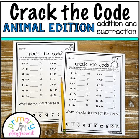 Free Printable Crack The Code Math Primary Playground