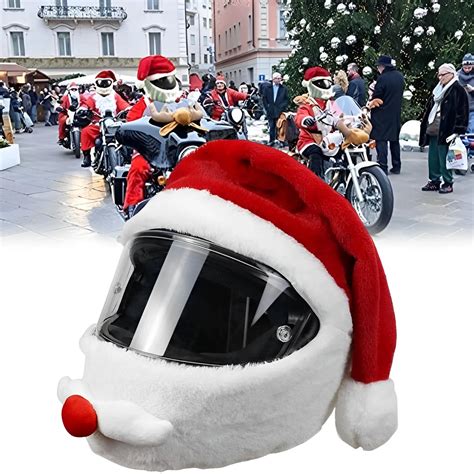 Casco De Ciclismo De Pap Noel Cubierta De Casco De Motocicleta De