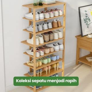 Jual Greenland Rak Sepatu Kayu Tingkat Tempat Sepatu Sandal Rak Dapur