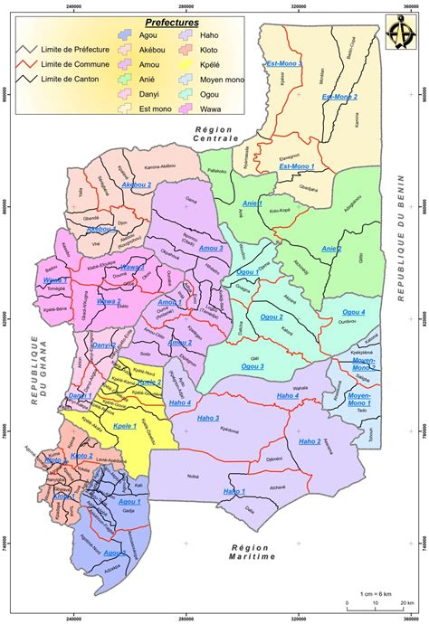 Carte de la région des Plateaux Togo