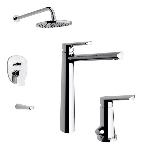 Combo Grifer A Completo Fv Aromo Ducha Lavatorio Alto Bidet