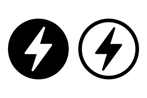 Lightning Electric Power Vector Icon Energy And Thunder Electricity