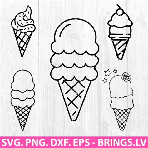 Premium Ice Cream Cone Svg Png Dxf Eps Cut Files For Cricut