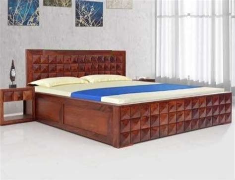 Termite Proof Brown Finish Wooden Double Bed For Bedroom At Best Price