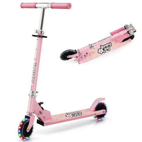 Costway Trottinette Enfant Pliable 2 Roues Clignotantes Automatiques