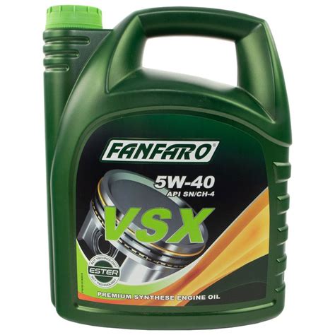 FANFARO Motoröl 5W 40 VSX API SN CH 4 5 Liter online im MVH Shop 23 95