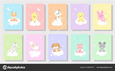 Cute happy animal vector illustration set Stock Vector by ...