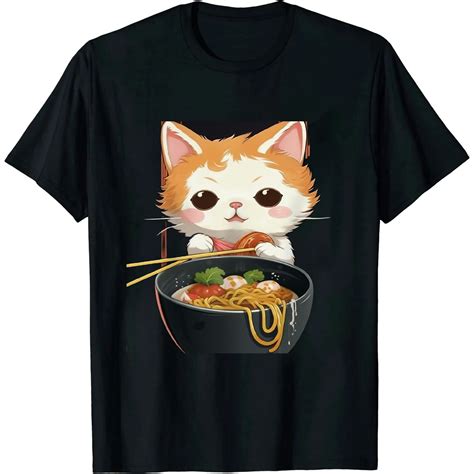 Kawaii Neko Ramen Cute Ramen Cat Japanese Noodle Funny Anime T Shirt