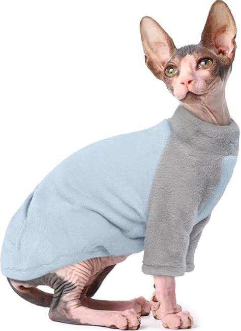 Amazon T Chaque Sphynx Cat Clothes Soft Fleece Cat Sweaters For