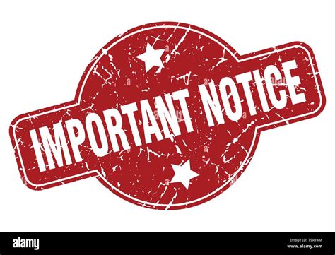 important notice vintage stamp important notice sign stock vector