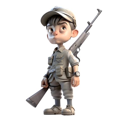 Disciplined And Prepared 3d Army Man In Uniform On White Background Png