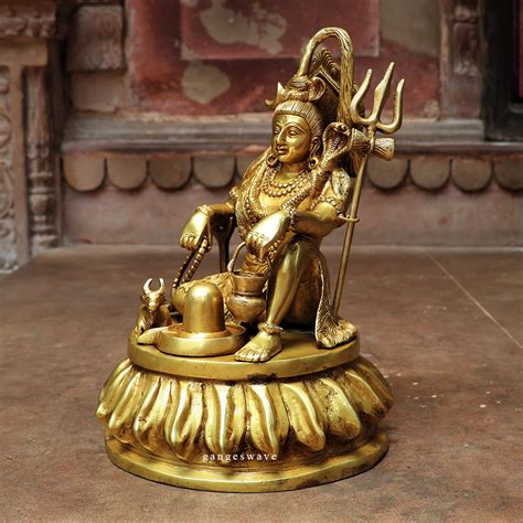 Brass Shiva Sitting On Lotus Buy Exclusive Brass Statues