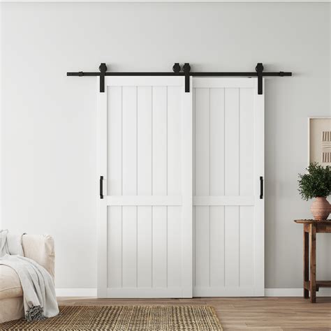 CHIC MODE Bypass Barn Doors - Modern Design MDF Bypass Barn Door
