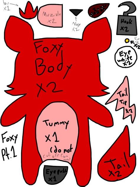 Foxy The Pirate Fox Plush Template By Trinitythewerewolf33deviantart