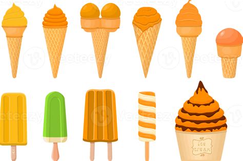 Free Kit Grande Helado Diferentes Tipos En Cono Waffle Cup Png