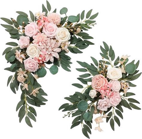 Artificial Flower Swag Wedding Arch Flowers Set Of 2 Rose Flower Swag