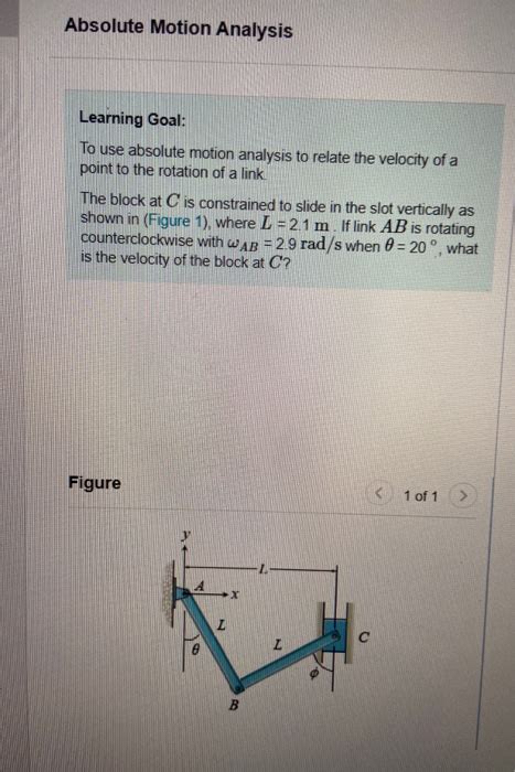 Solved Absolute Motion Analysis Learning Goal To Use Chegg